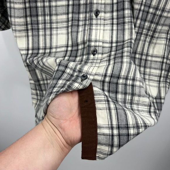 Kavu Jurnee Flannel Plaid Shirt Dress Elbow Patches Button Up Long Sleeve Small - Picture 9 of 9